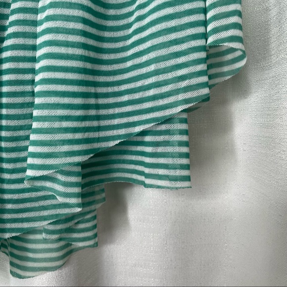 BeBe Green and White Striped Strapless Shirt - Picture 10 of 10